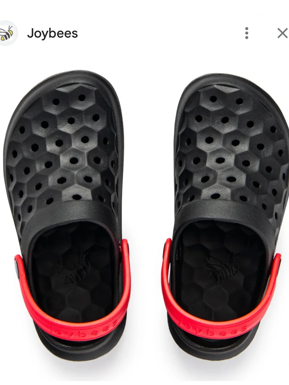 Joybees Kids' Black Clogs with Red Heel Strap